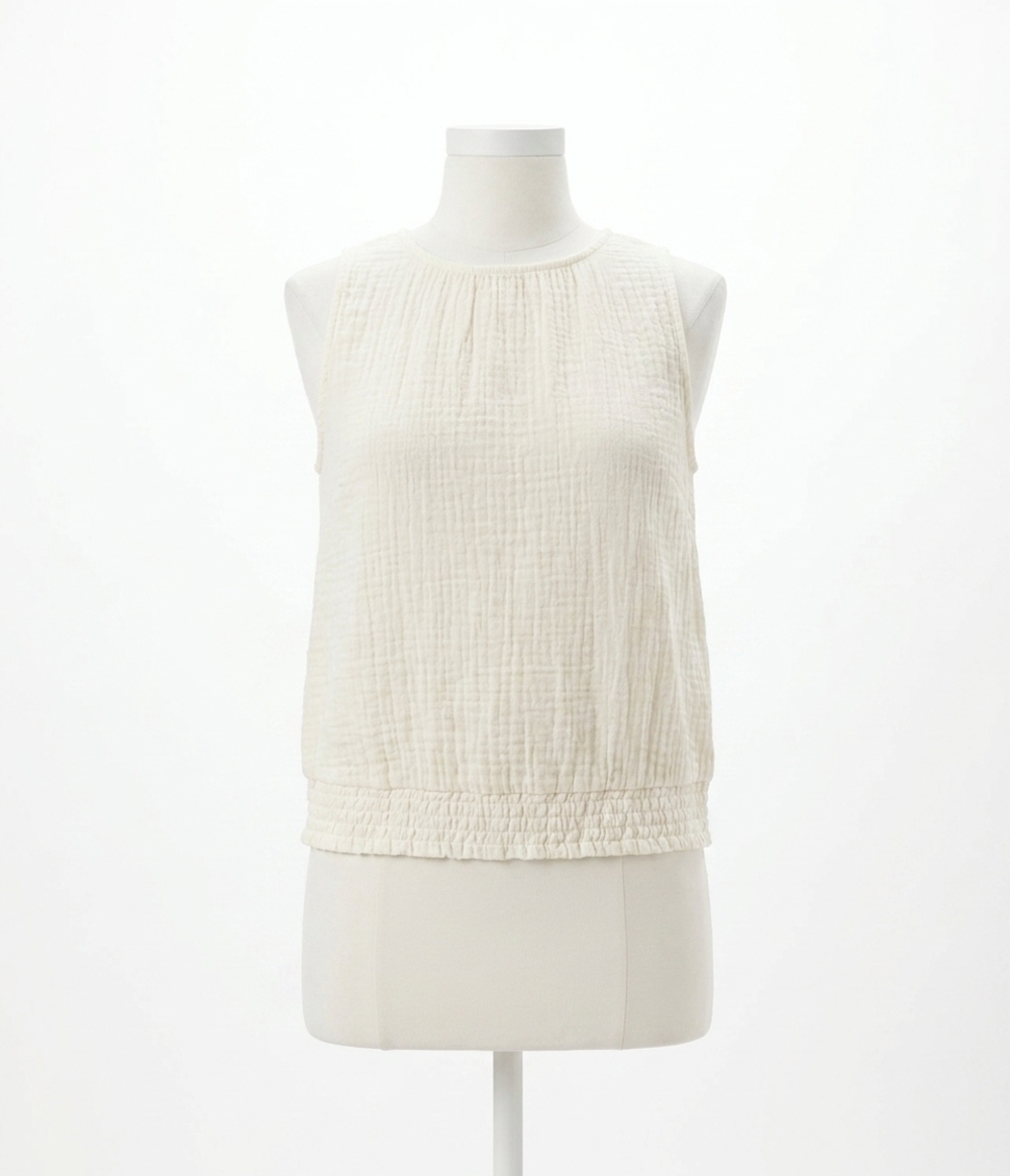 NEW MICHAEL STARS janelle tie neck tank top in chalk